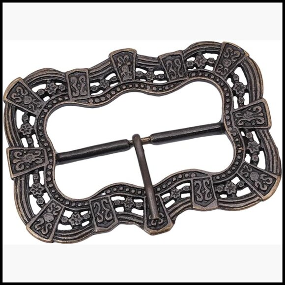 Solid Brass Antique Finish Belt Buckle for Pirate Costume LARP Medieval